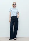 Mango Short-sleeved Cotton T-shirt Sky Blue