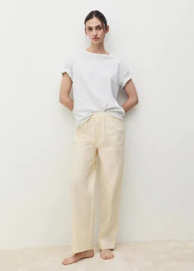 Mango Short-sleeved Cotton T-shirt Vanilla