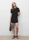 Mango Cardigan Crochet Manches Courtes Noir - Femme - Xs -  In Black