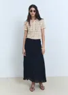 Mango Open Stitch Cotton Blend Knit Polo Sweater In Neutral