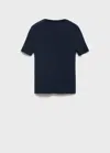 Mango Short-sleeved Fine-knit Sweater Navy