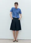 Mango Short-sleeved Knitted Cardigan Vibrant Blue