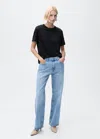 Mango Short-sleeved Linen T-shirt Black