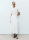 Mango Short-sleeved Linen T-shirt Off White