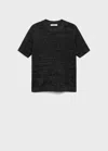 Mango Short-sleeved Lurex Sweater Black