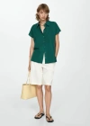 MANGO SHORT-SLEEVED LYOCELL SHIRT GREEN