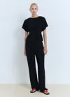 Mango Short-sleeved Peplum Blouse Black