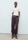 Mango Short-sleeved Polo-neck Sweater In Sand