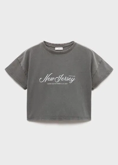Mango T-shirt Gris Anthracite - Enfants - 7-8 Ans -  Kids In Gray