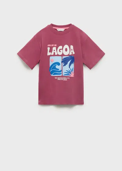 Mango Kids' Short-sleeved Printed T-shirt Cherry