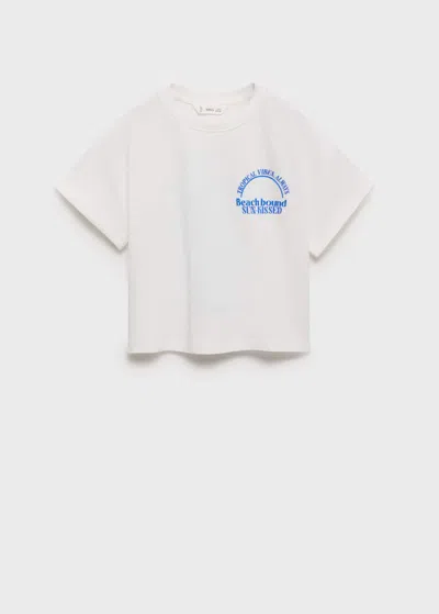 Mango Kids' Short-sleeved Printed T-shirt Off White