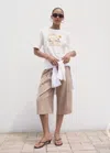 Mango T-shirt Imprimé Manches Courtes Blanc Cassé - Femme - L -  In White