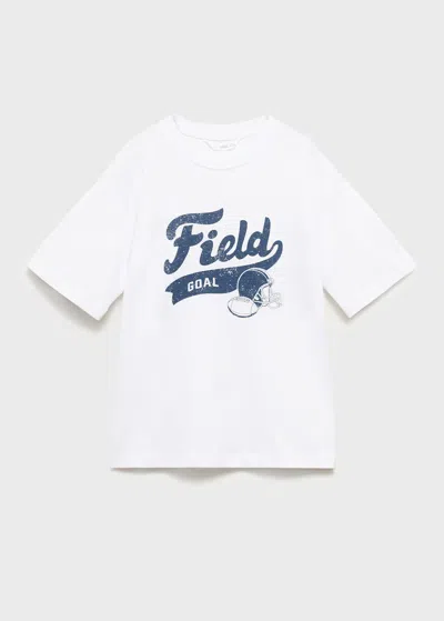 Mango Kids' Short-sleeved Printed T-shirt White