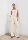 Mango Short-sleeved Ribbed Sweater Pastel Pink
