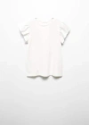Mango Kids' Short-sleeved Ruffle T-shirt Off White