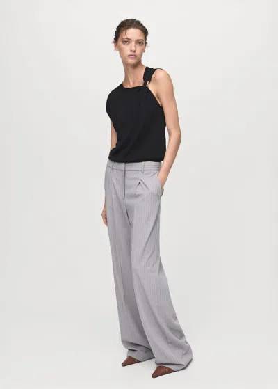Mango Short-sleeved Sweater With Metallic Detail Black