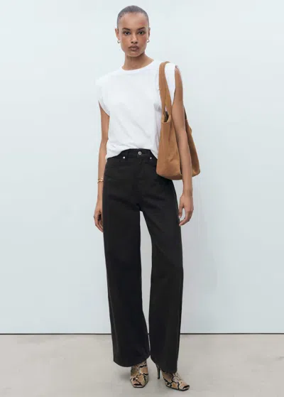 Mango Short-sleeved T-shirt With Shoulder Pads White