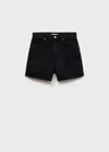 Mango Raw Hem Nonstretch Bermuda Shorts In Black Denim