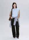 Mango Short-sleeved Cotton T-shirt In Sky Blue