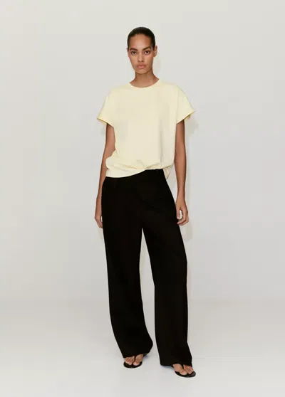 Mango Short-sleeved Cotton T-shirt In Yellow