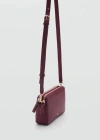 Mango Shoulder Bag With Double Zip Burgundy In Burgundy