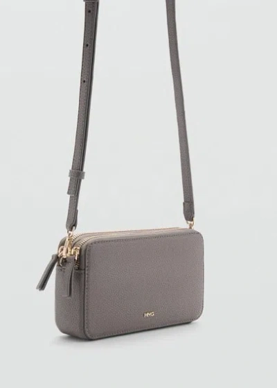 Mango Shoulder Bag With Double Zip Grey In Gris