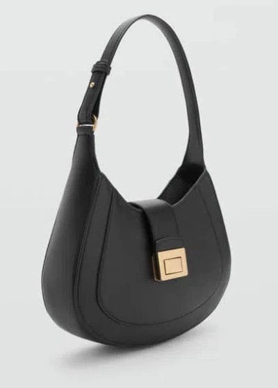 Mango Shoulder Bag With Metal Closure Black