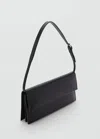 Mango Sac Porté Épaule Rabat Noir - Femme - Taille Unique -