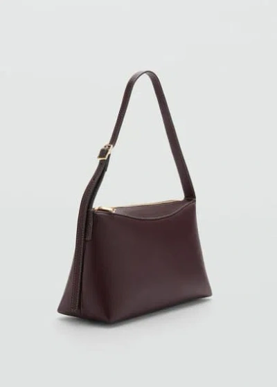 Mango Shoulder Bag With Zip Burgundy