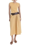 Mango Shoulder Pad Maxi Dress In Nude