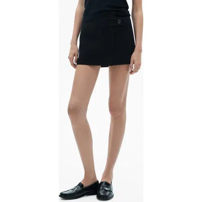 Mango Side Button Miniskirt In Black