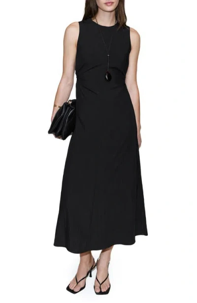 Mango Side Cutout Sleeveless Dress In Black