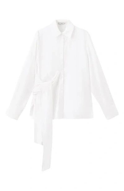Mango Side Knot Shirt In White