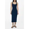 Mango Robe Midi Bretelles In Dark Navy