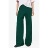 Mango Side Stripe Pull-on Straight Leg Knit Pants In Green