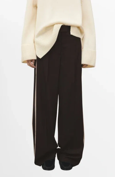 Mango Side Stripe Wide Leg Pants In Multi