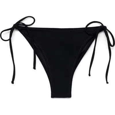 Mango Side Tie Bikini Bottoms In Black