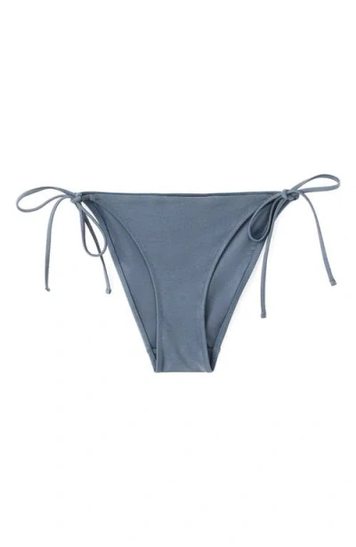 Mango Side Tie Bikini Bottoms In Blue