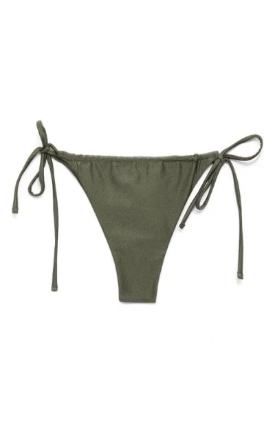 Mango Side Tie Bikini Bottoms In Green