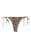 Mango Side Tie Leopard Bikini Bottoms In Multi