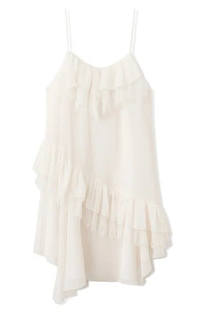 Mango Sieni Lace Detail Dress In White