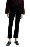 Mango Sienna Crop Flare Corduroy Jeans In Black