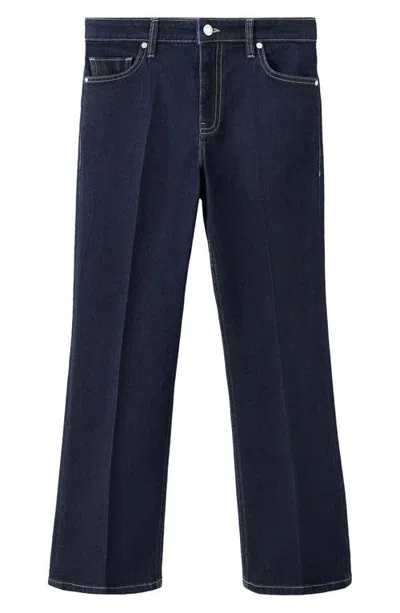 Mango Sienna Crop Flare Jeans In Open Blue