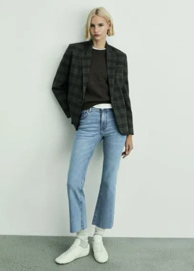 Mango Jean Sienna Flare Crop Bleu Moyen - Femme - 54 -