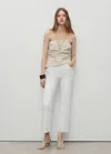Mango Jean Sienna Flare Crop Blanc - Femme - 36 -