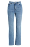 Mango Sienna Raw Hem Crop Flare Jeans In Blue