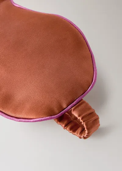 Mango Silk Mask With Contrast Piping Brown