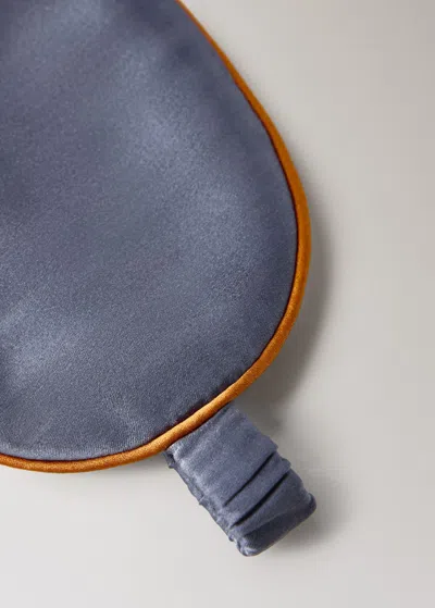 Mango Silk Mask With Contrast Piping Ink Blue