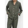 Mango Silk Pajama Shirt In Green