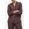 Mango Silk Pajama Shirt In Purple